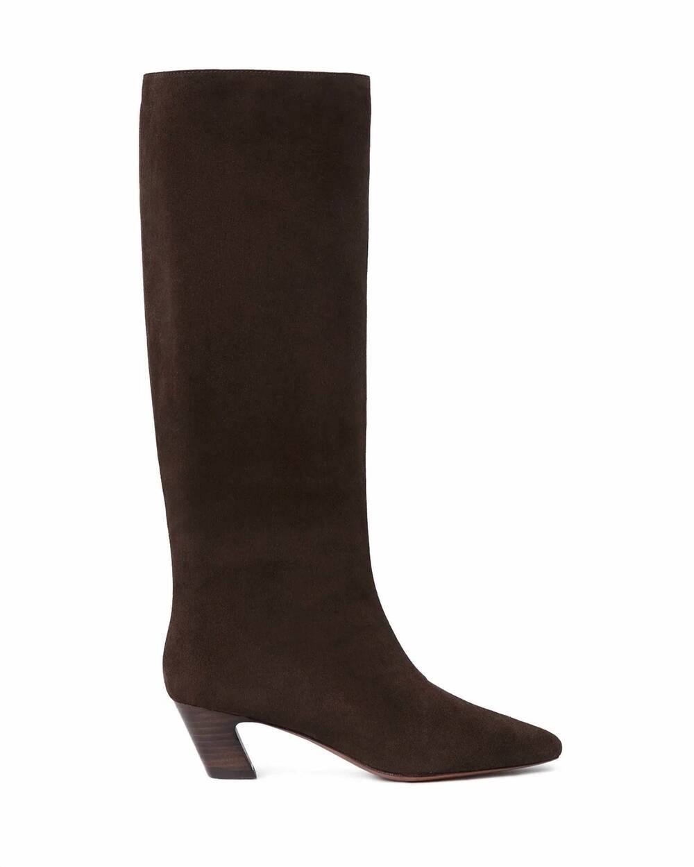 NEW LOEFFLER RANDALL women's randall marley kicked heel tall boot in brown suede